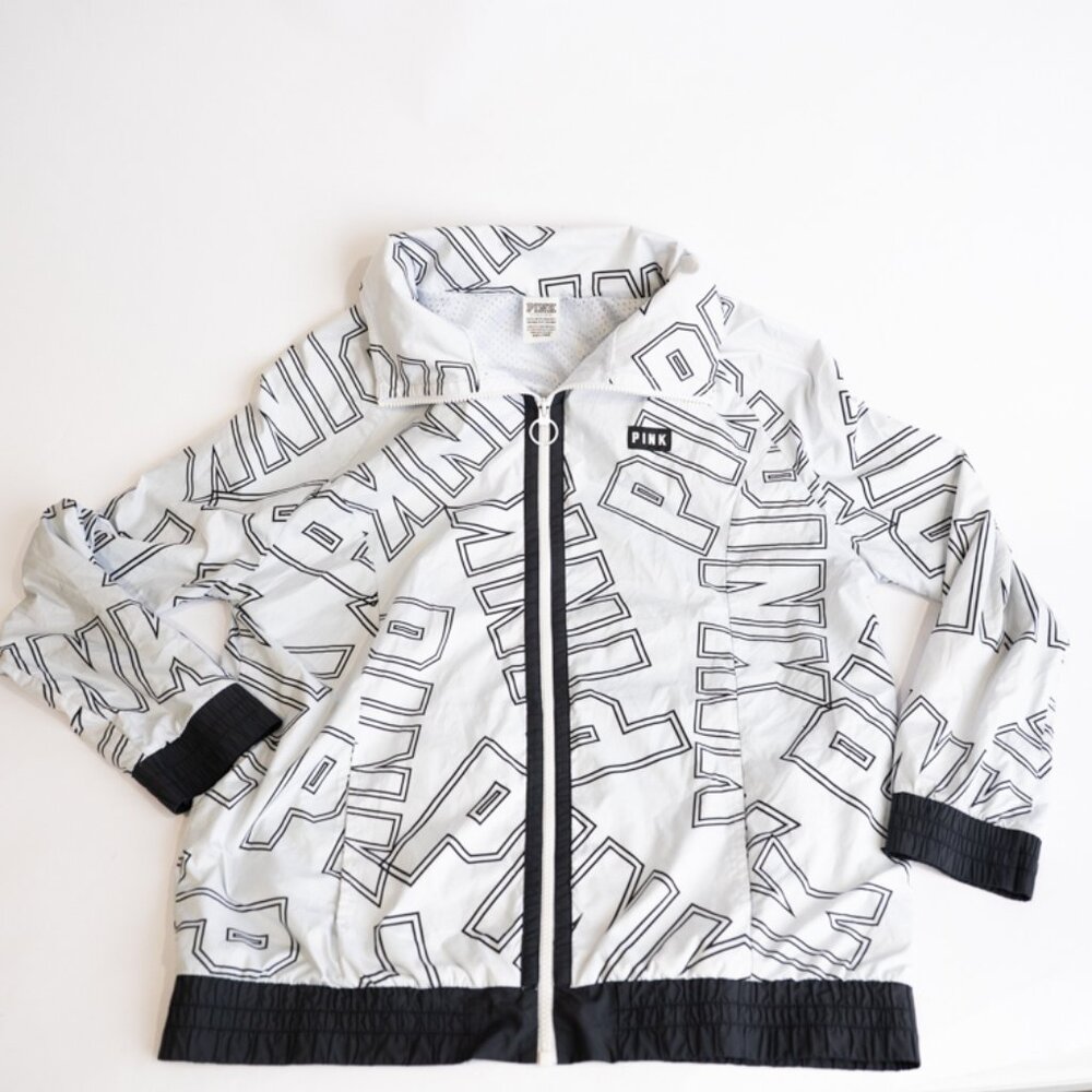 Victoria's Secret Pink Logo Anorak Jacket Size XS Windbreaker